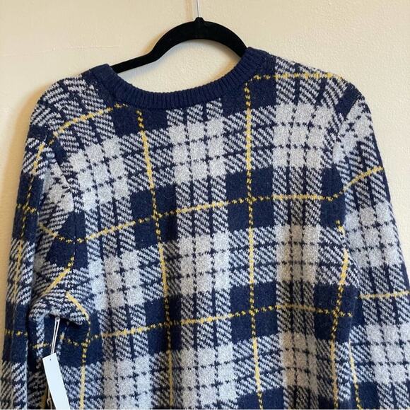 NWT Court & Rowe M plaid sweater long sleeve heavyweight cabincore cozy blue - Picture 6 of 9
